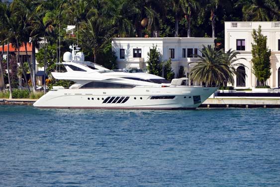 Viewing star island mansion while on yacht